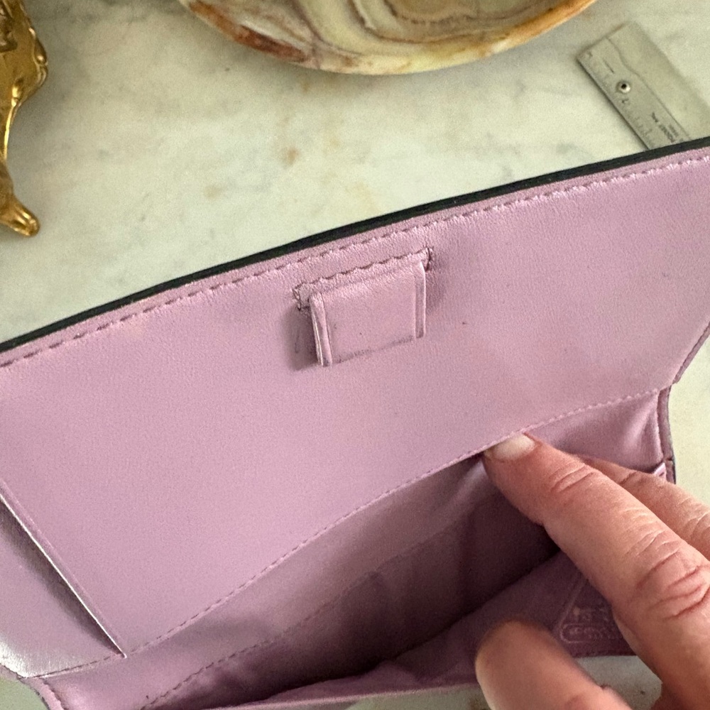 Coach Black, Gray & Lavender Checkbook Cover - Picture 4 of 6